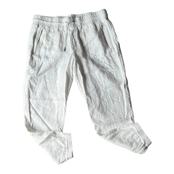 Athleta White Cabo Linen Jogger Track Pants Size 16 - Picture 2 of 11